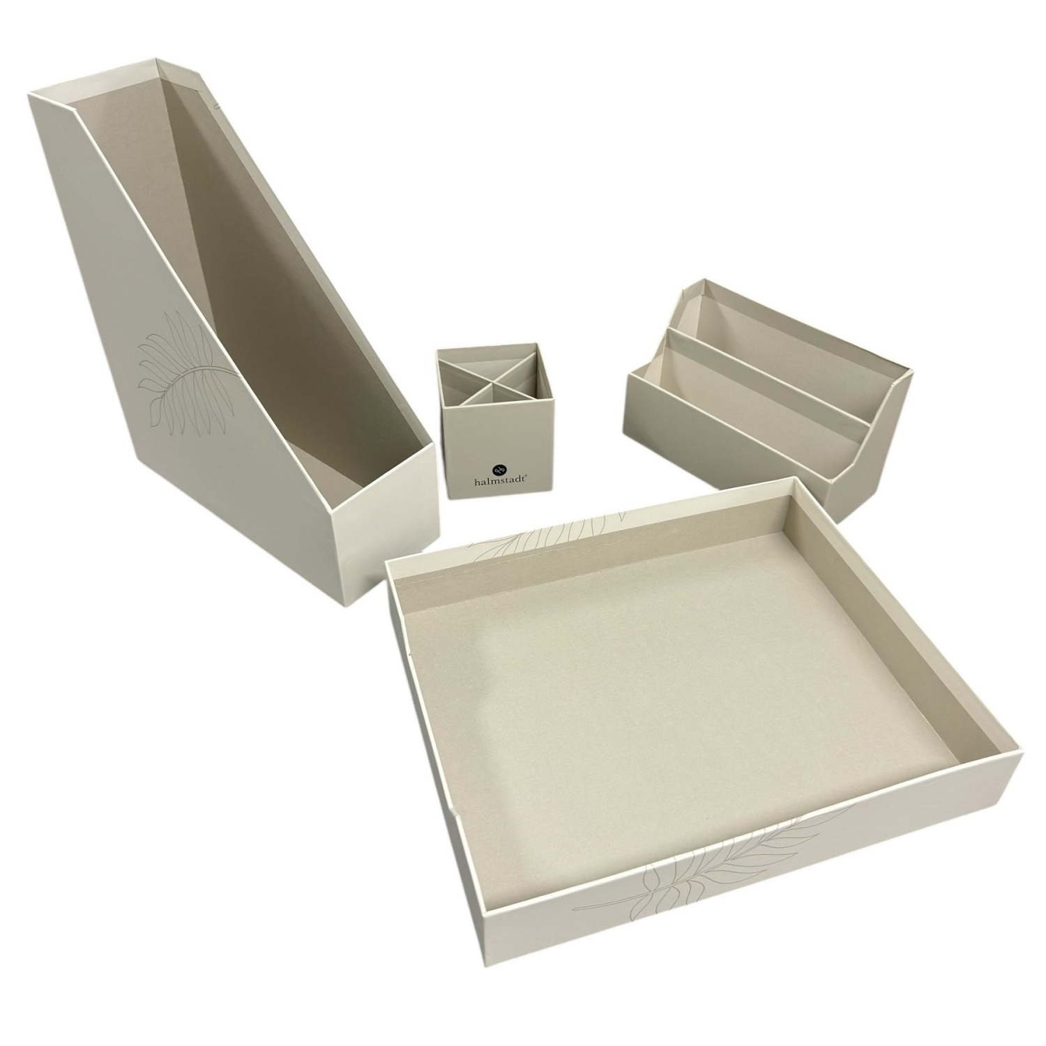 Relaxdays Schreibtisch-Set – 4-teiliges Büro-Organizer-Set Aus Bambus – Natur